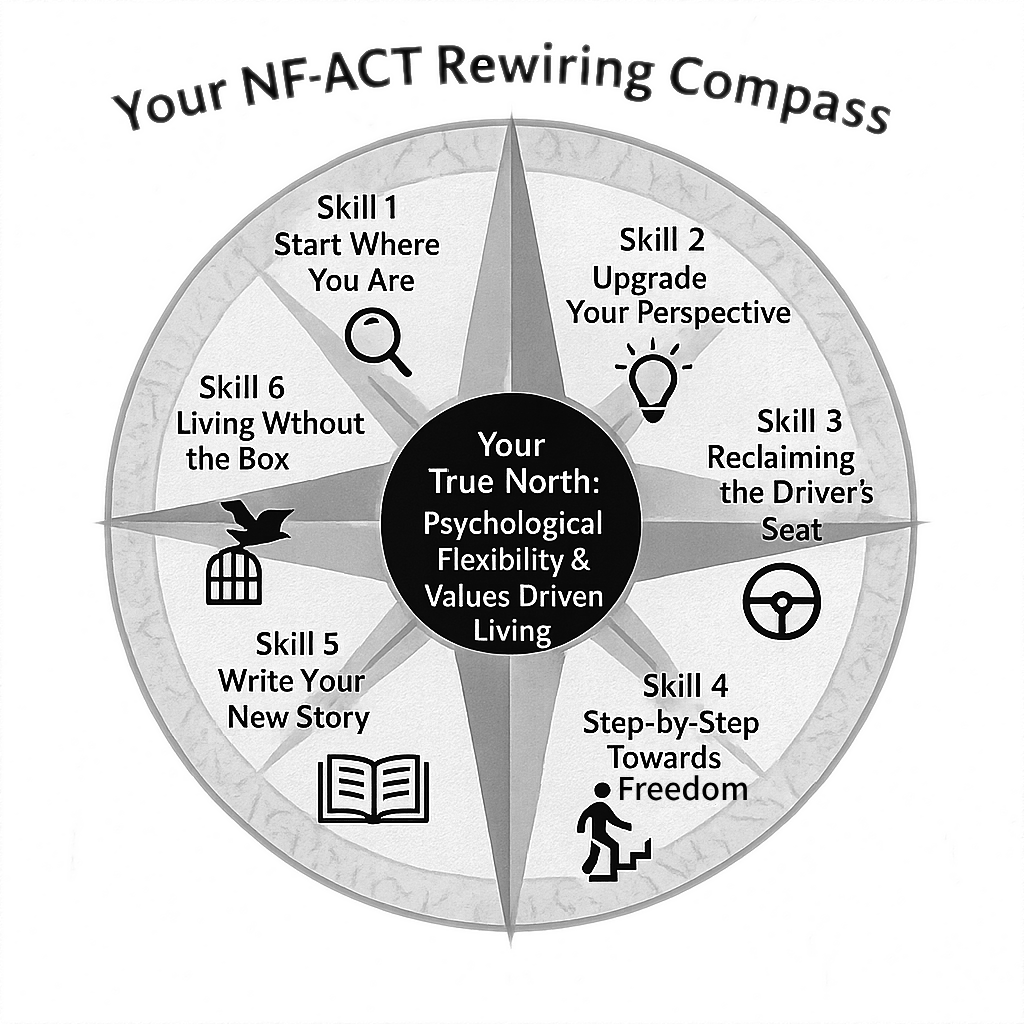 NF_ACT Rewiring Compass מצפן ששת המיומנויות של NeuroFlex ACT